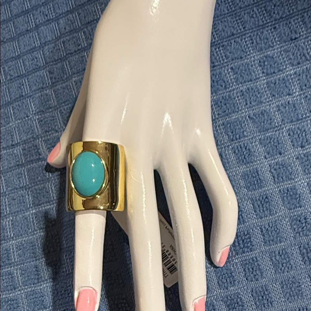 Trina Turk Gold Ring with Turquoise Accent